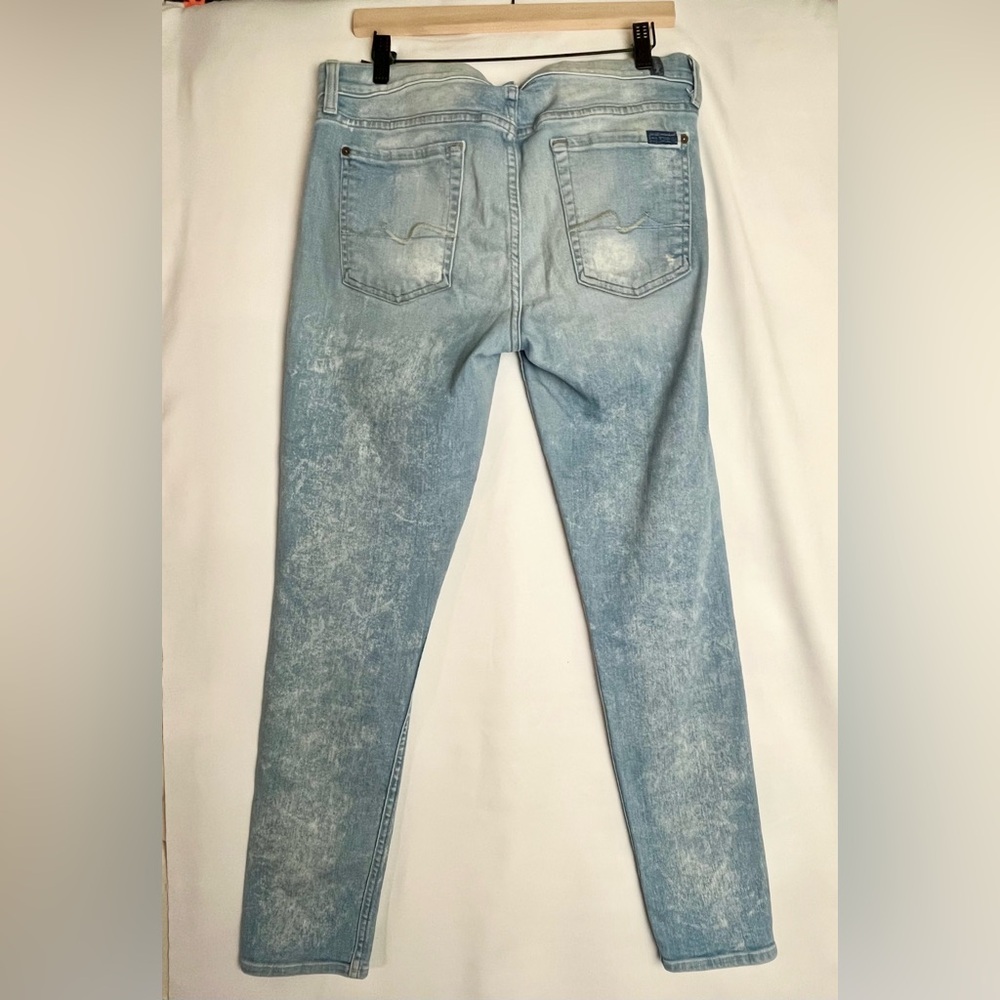 7 For All Mankind Josefina Skinny Boyfriend Jeans, distressed grunge - Picture 9 of 10